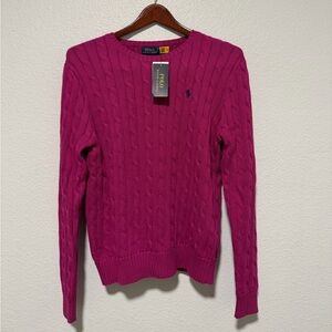 Polo Ralph Lauren Women's Julianna Cable-Knit Cotton Sweater, Size L